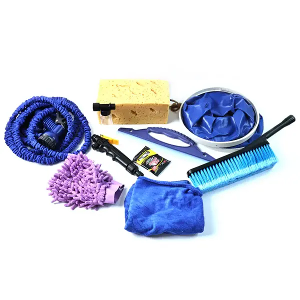 Thumbnail: Premium 9-in-1 Car Washing & Cleaning Kit with Hose & Bucket