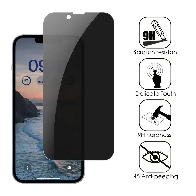 Thumbnail: 1-4Pcs Anti-spy Tempered Glass for iPhone 15 14 13 12 11Pro