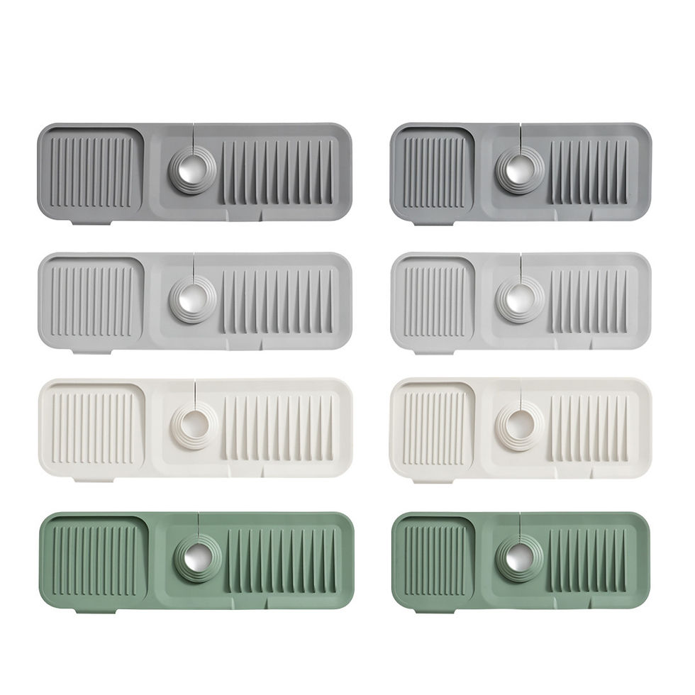 Thumbnail: Silicone Drain Pad Faucet Drain Pad Kitchen Countertop Sink Drainer Splash Guard