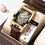 Thumbnail: Fashion Wine Barrel Motorcycle Gear Strip Hollow Watch Tourbillon Leather Watch