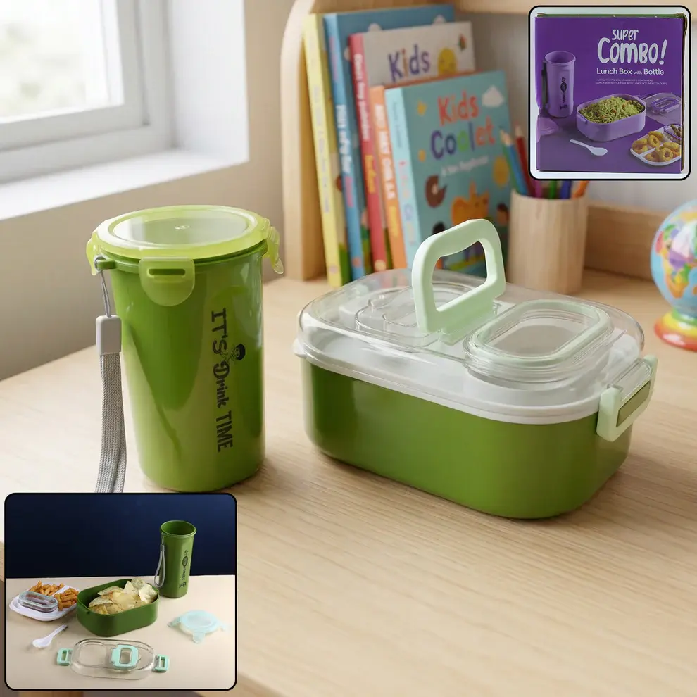 Leakproof Lunch Box Set with Tumbler & Cutlery – BPA Free