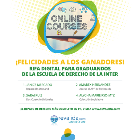 ¡Felicidades a los ganadores de la Rifa Digital para graduandos de la INTER!