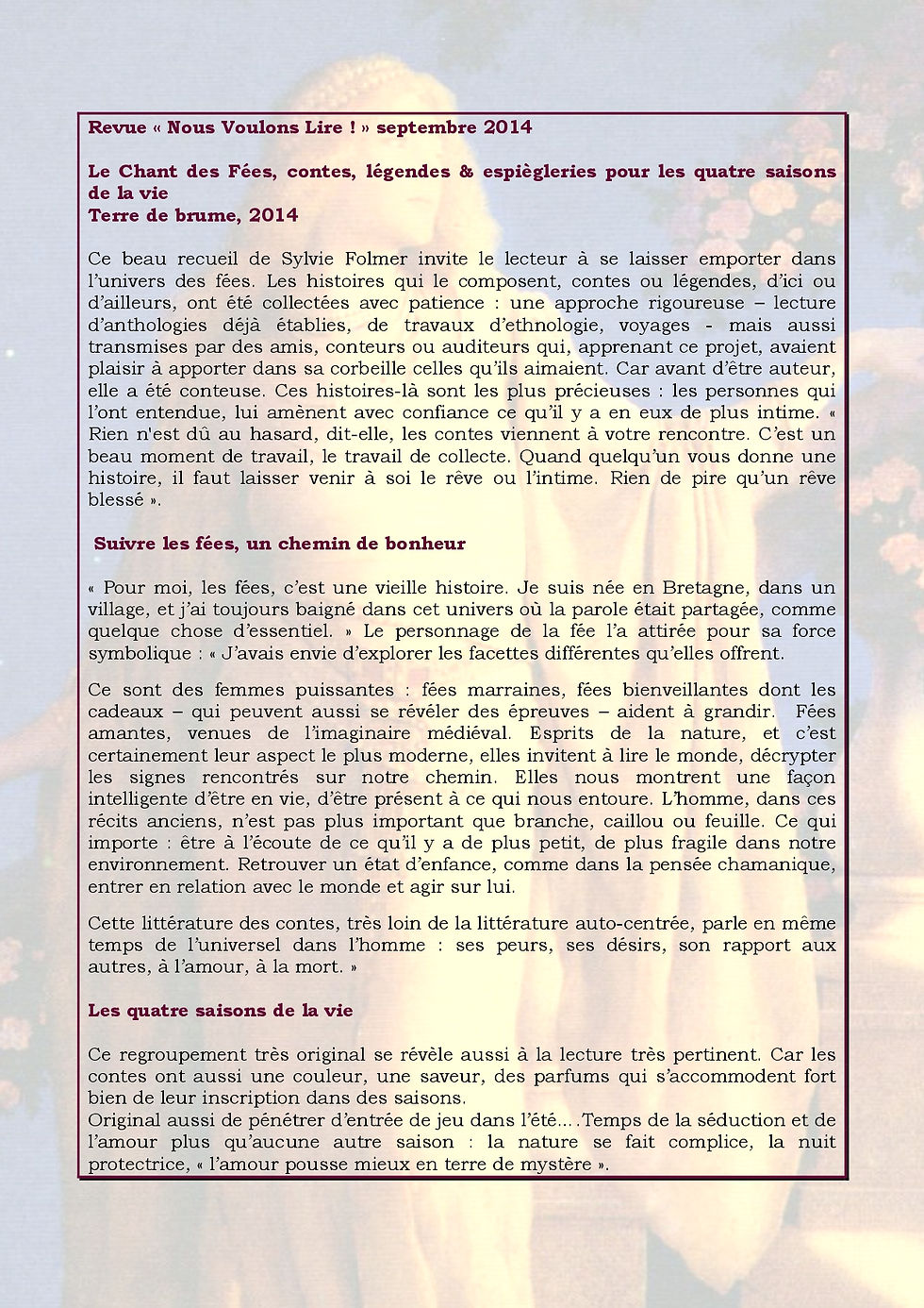 Entretien Nous voulons lire
