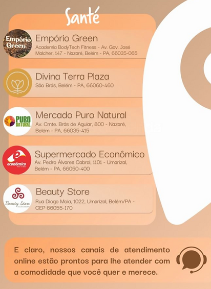 pontos de venda sante