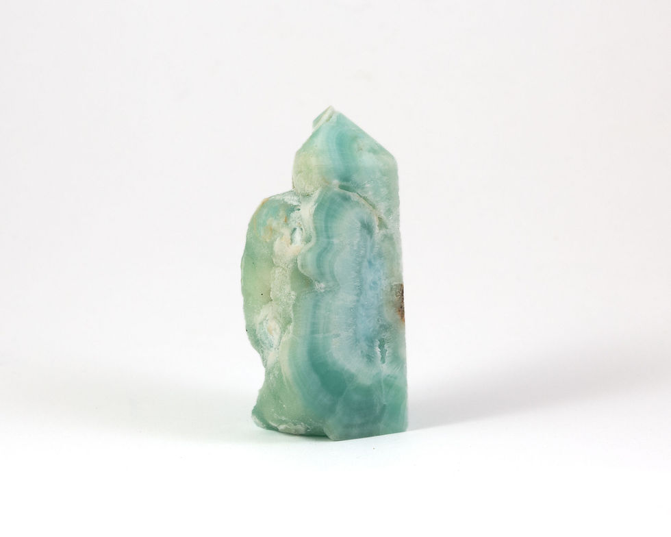 Pointe aragonite bleue
