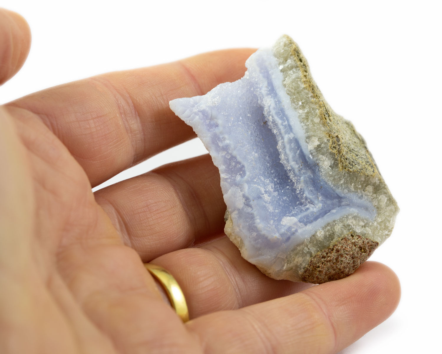 Calcédoine bleue brute