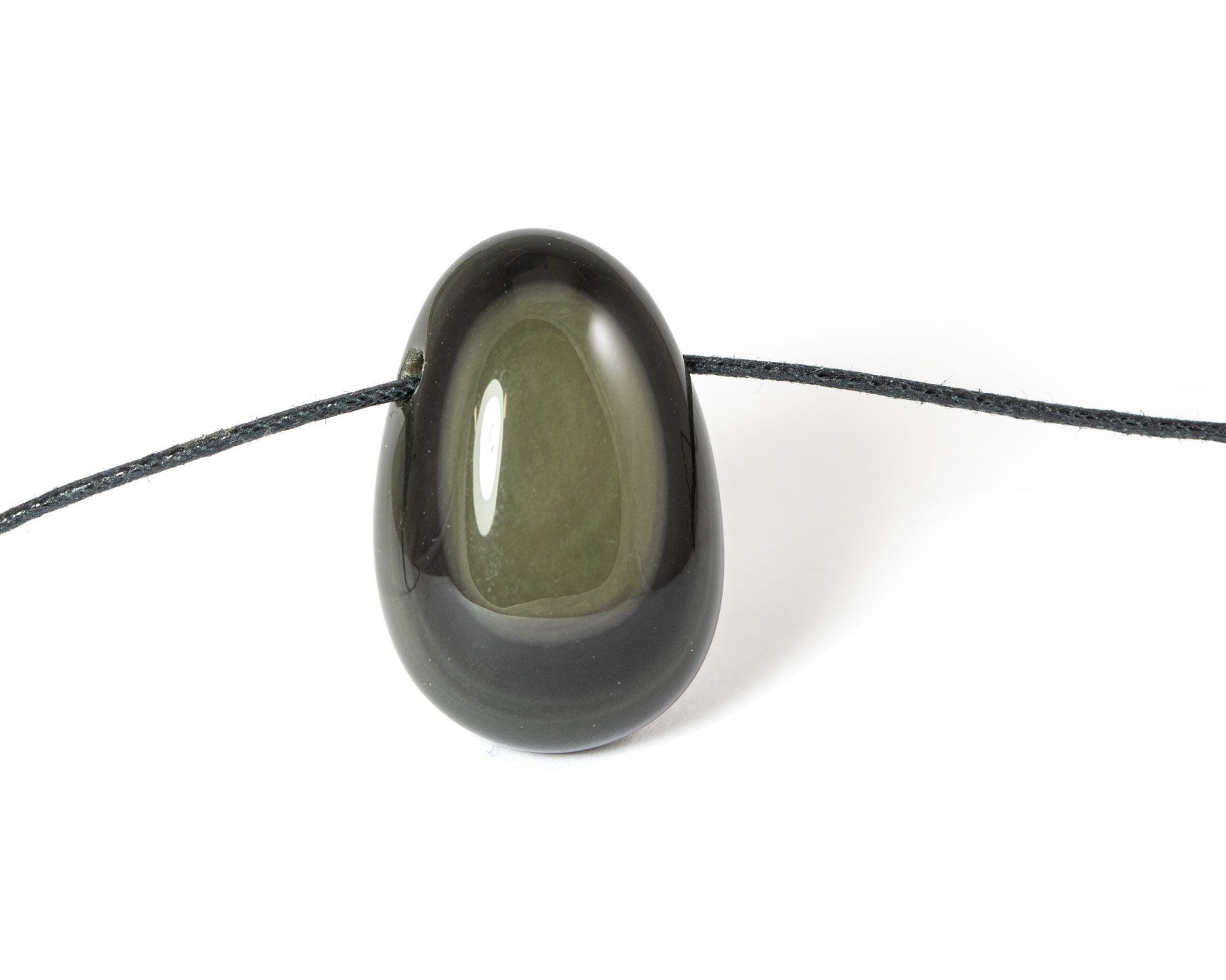 Pendentif percée en obsidienne oeil céleste