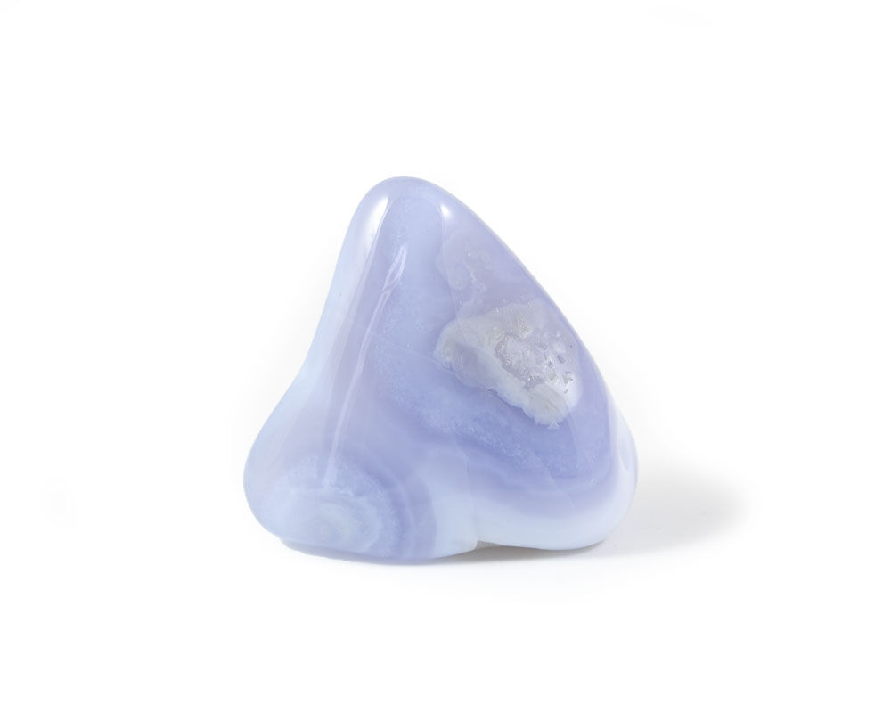 Calcédoine bleue roulée