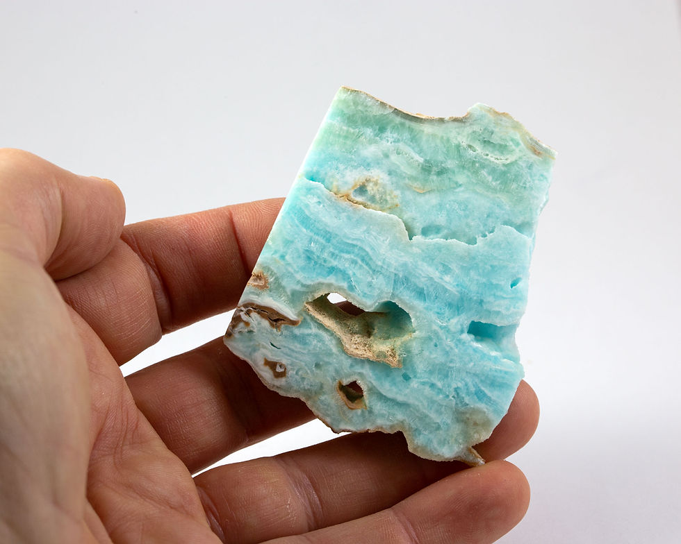Tranche polie - Aragonite bleue