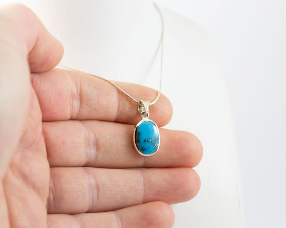 Turquoise en pendentif en argent