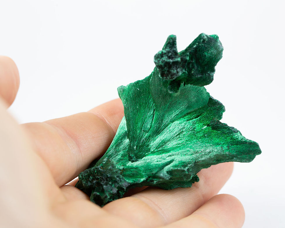 Malachite brute fibreuse