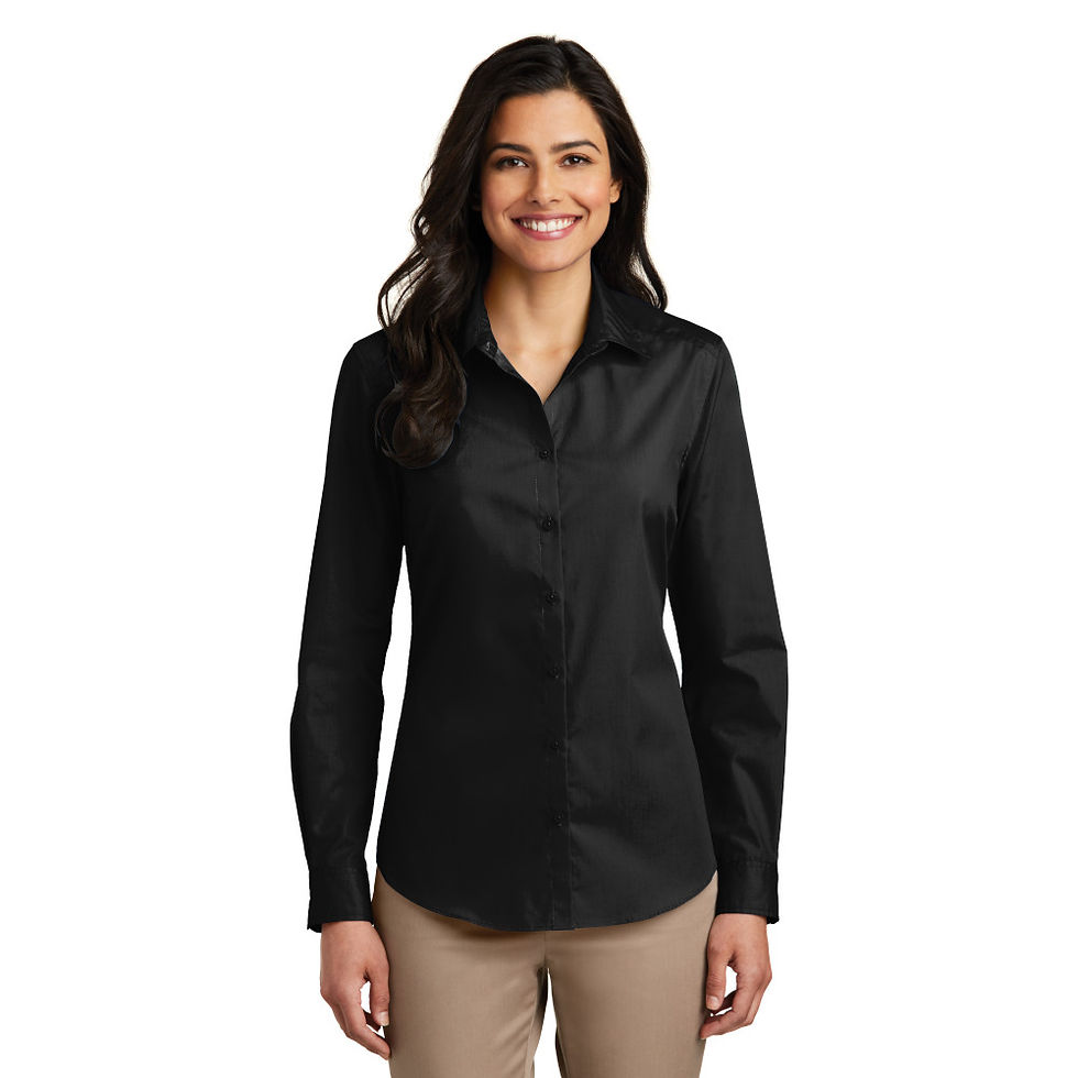 Miniatura: LW100 Port Authority® Ladies Long Sleeve Carefree Poplin Shirt