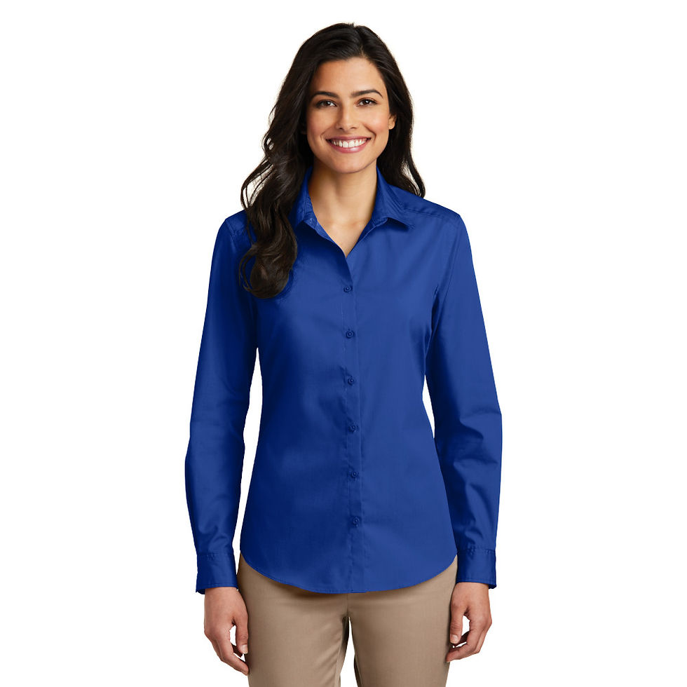 Miniatura: LW100 Port Authority® Ladies Long Sleeve Carefree Poplin Shirt