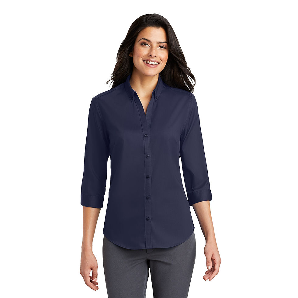 Miniatura: L665 Port Authority® Ladies 3/4-Sleeve SuperPro™ Twill Shirt