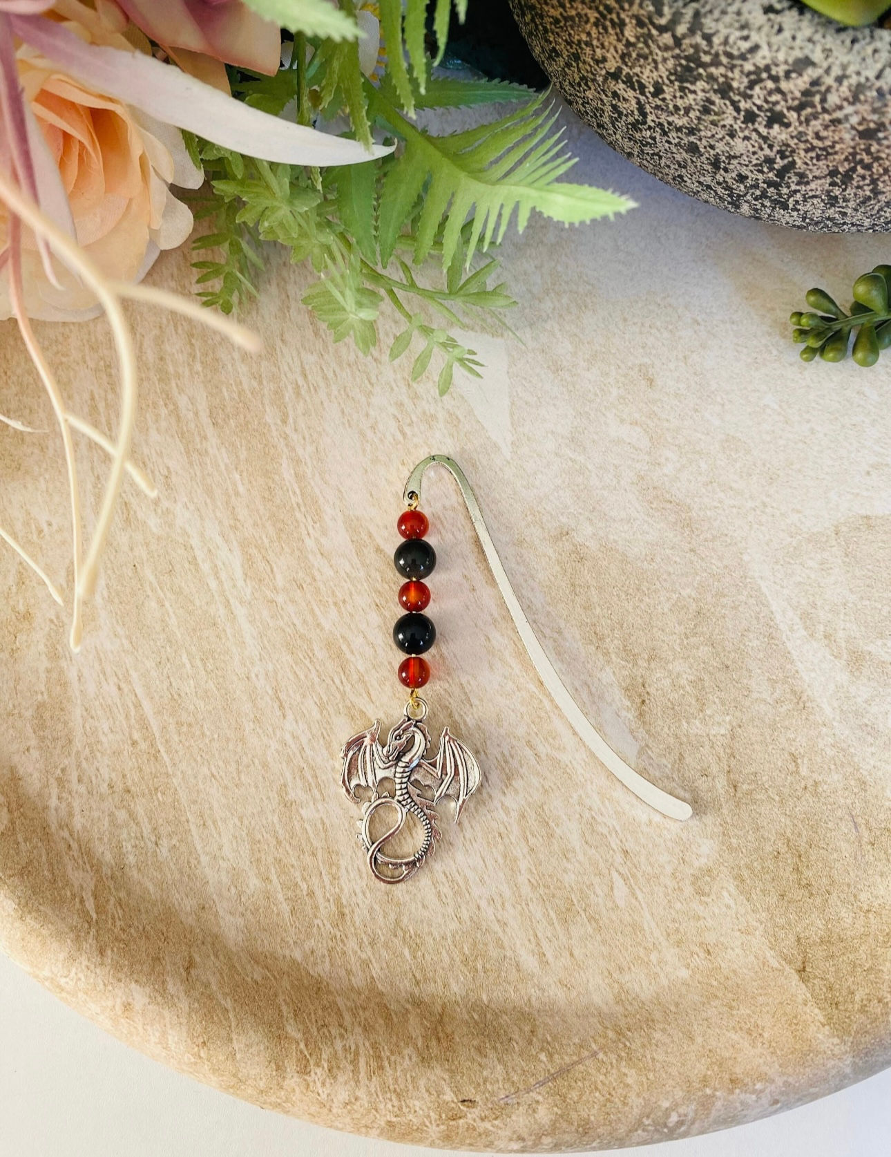 Dragon silver-plated bookmark