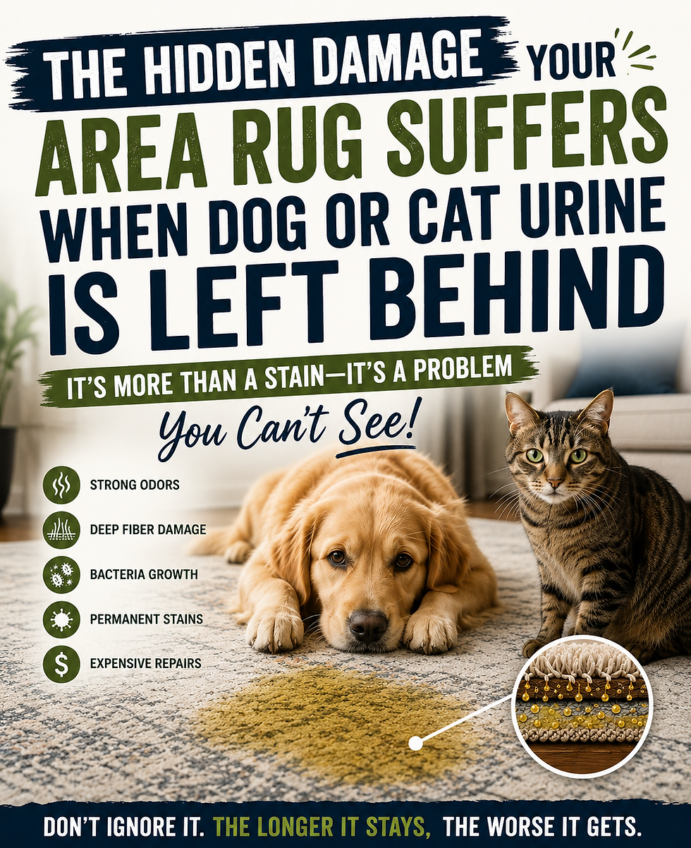 The hidden damage your area rugs suffer when dog and cat urine is left behind