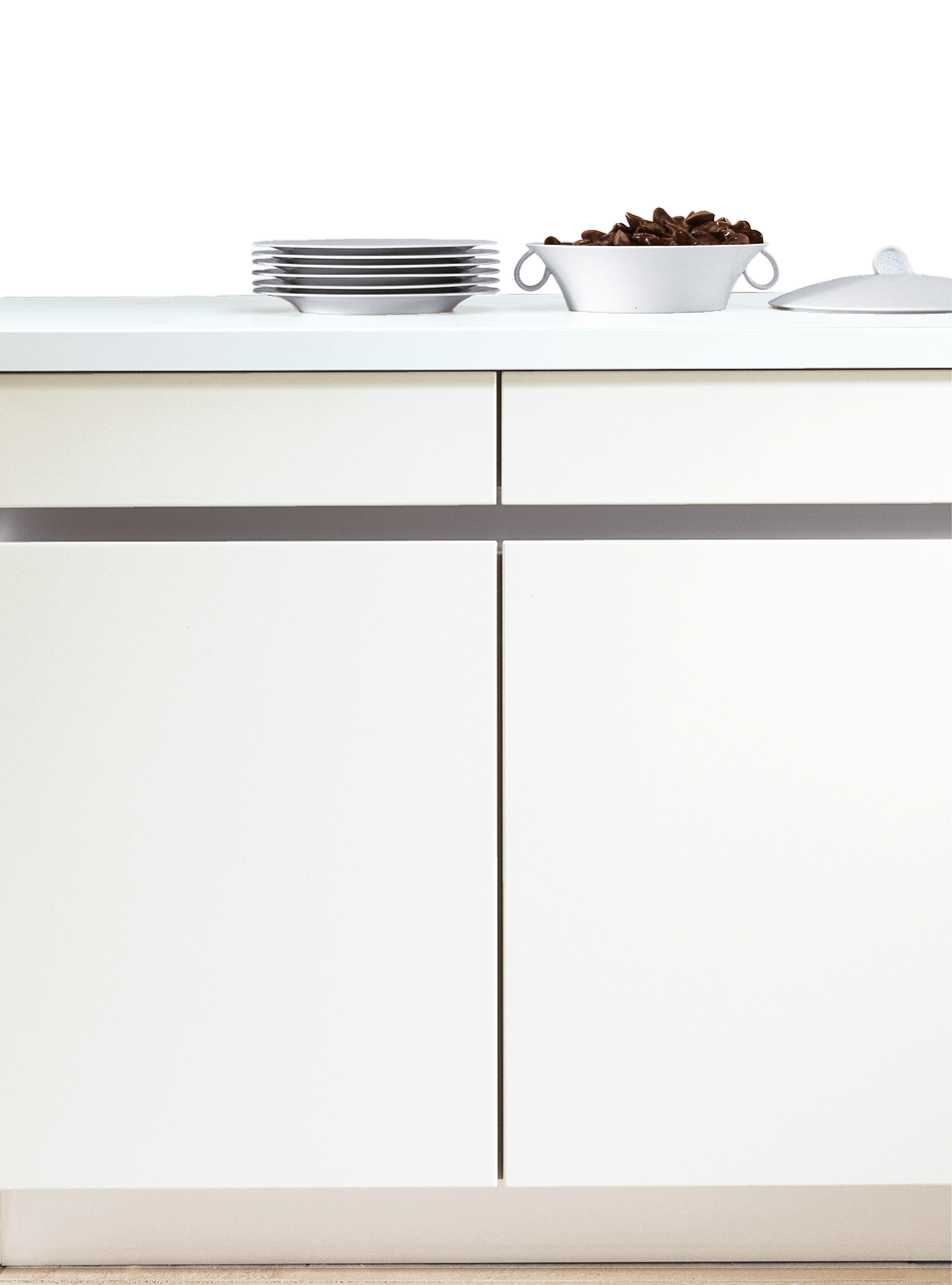 Avance modern handleless kitchen cabinetry showcasing integrated grip handles, designed for seamless functionality and a minimalist aesthetic.