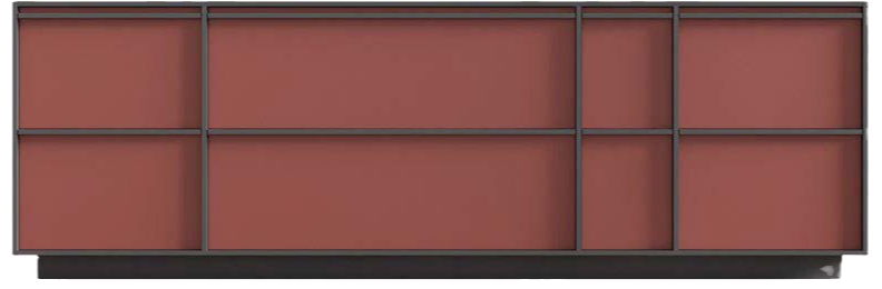 Front: CLASSIC-FS RAL 070 80 10 flax beige | Side panels: CLASSIC-FS RAL 120 70 10 nile green