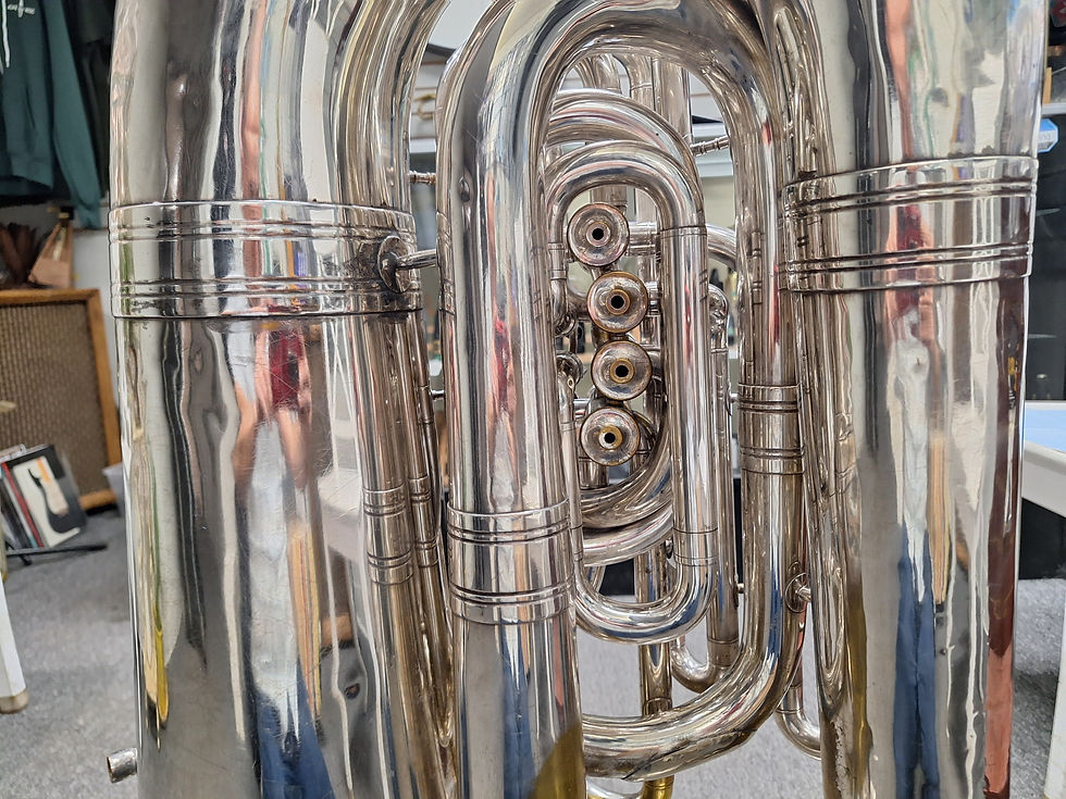 Thumbnail: Hirsbrunner BBb - Silver plated 5 Valve Tuba
