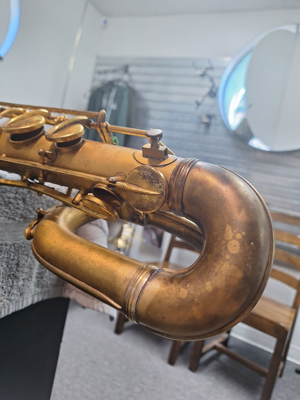 Thumbnail: Conn Pre Chu Gold Plated Bari Sax