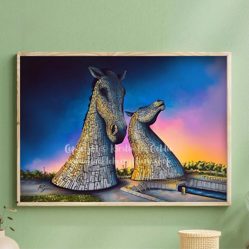 Thumbnail: The Kelpies at Sunset - Art Print