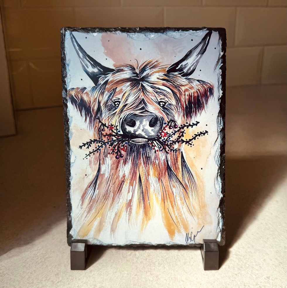 Thumbnail: Berry Cow - Slate Display with Stand