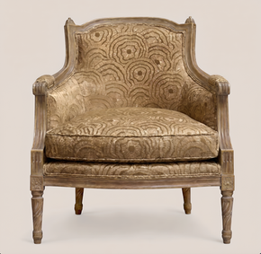 Wooden Frame Side Chair with Velvet Upholstery Fabric in Gold