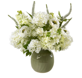 Veronica Stems in hand-glazed vase.