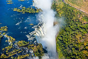 Bird eye view of the Victoria falls waterfall on Zambezi river.jpg