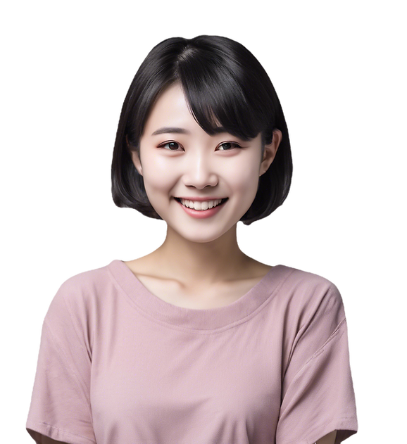 healthcare chinese short hair girl-next-