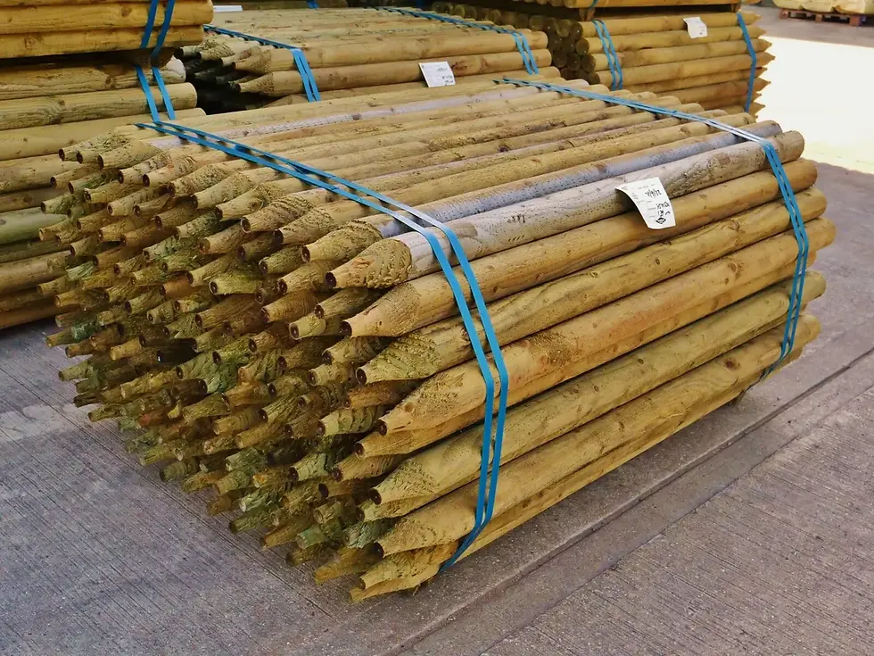 Round Treated Wood Stake- 2" x 6'