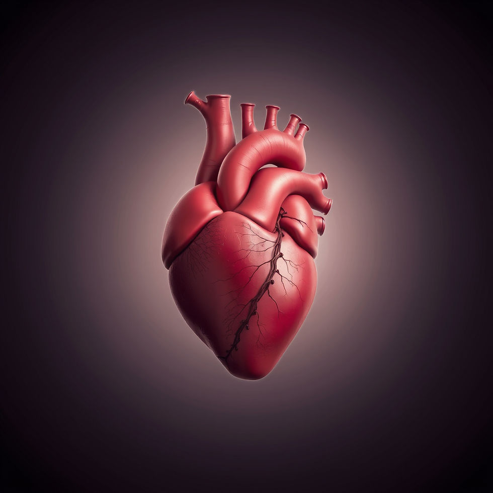 A human heart on a dark-tinted background.