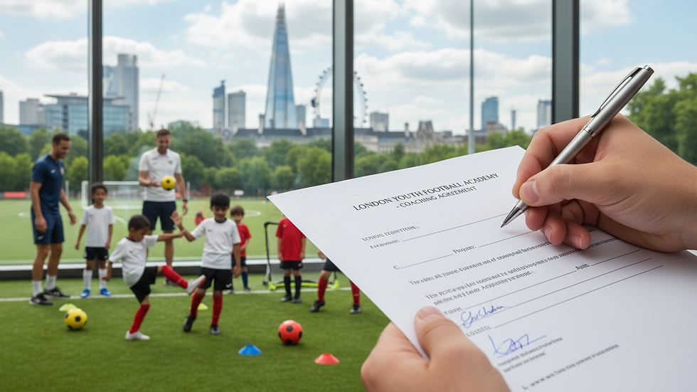 Close-up view of a football contract being signed
