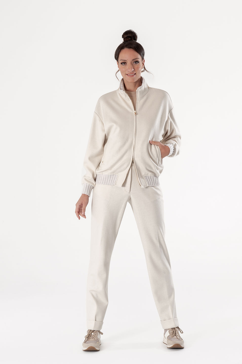 Miniatura: tuta Mandelli donna in cashmere color bianco
