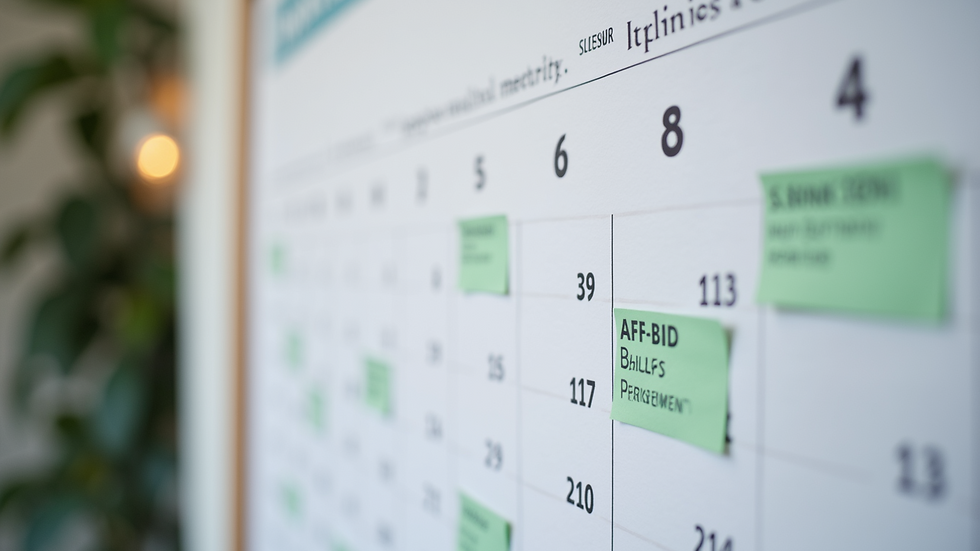 Close-up view of a calendar with marked dates for support group meetings
