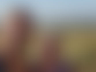 Two hikers on the Fairfield Horseshoe trail, with bright sunshine and sweeping views of the Lake District in the background. One hiker, drenched in sweat, is smiling, wearing no top, while standing on a ridge, with a backdrop of rolling hills and valleys.