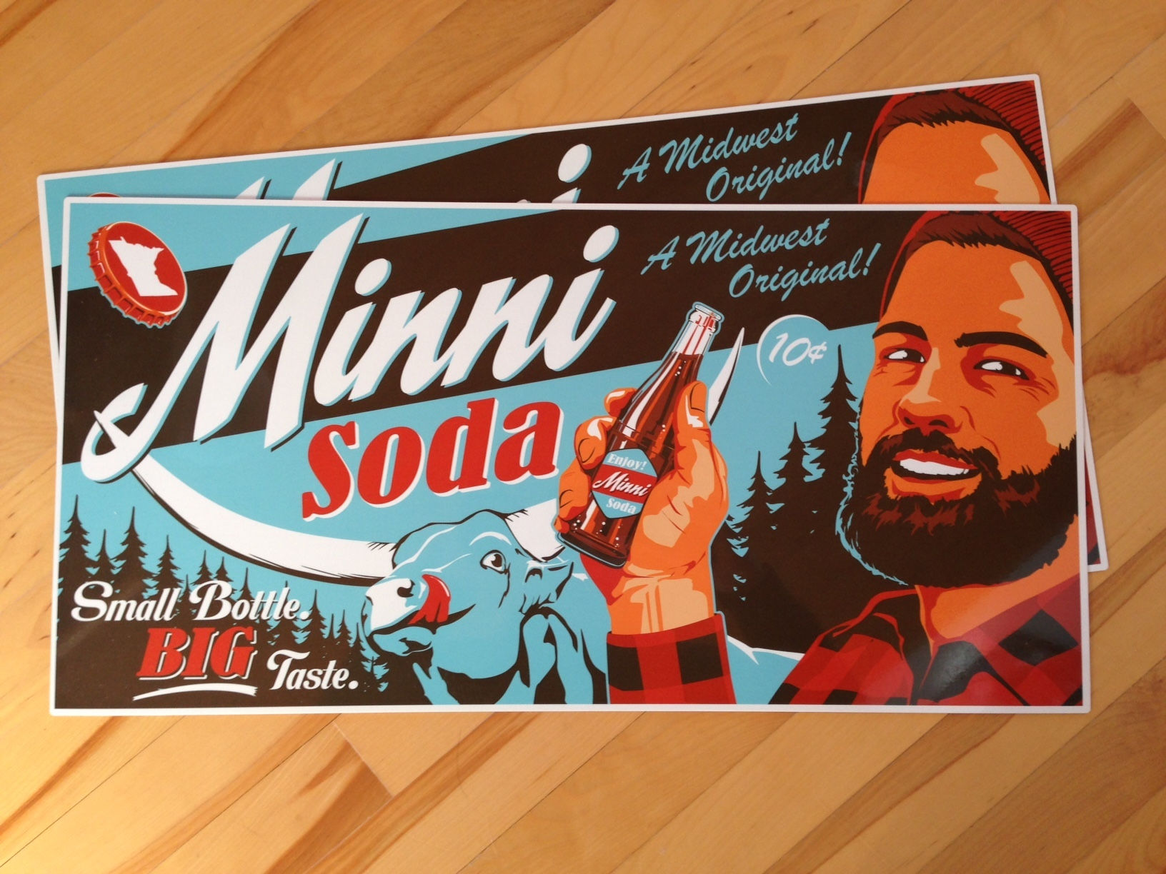 Minni Soda Paul Bunyan tin sign