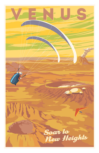 Venus Paragliding Poster | stevethomasart