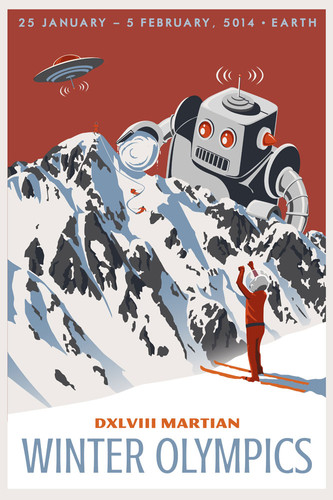 Martian Winter Olympic Travel Poster | stevethomasart