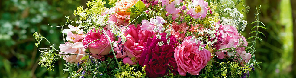 Headerbild mit üppigen Blumen - als Moodbild für die Zeitschrift Landlust