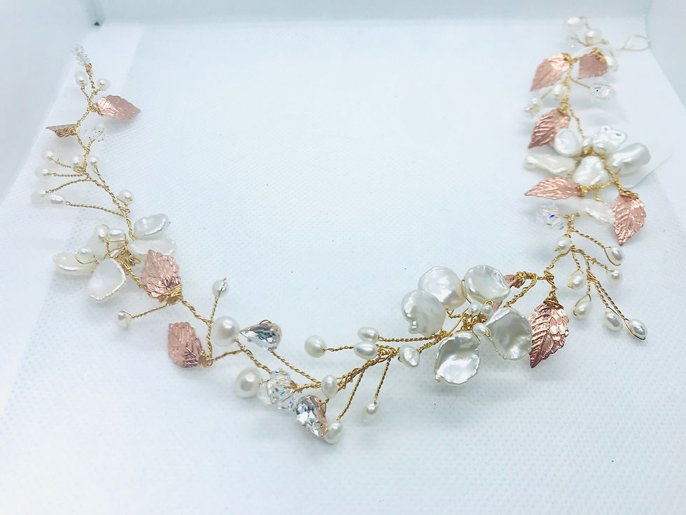 Thumbnail: Rose Gold Leaf Hairvine