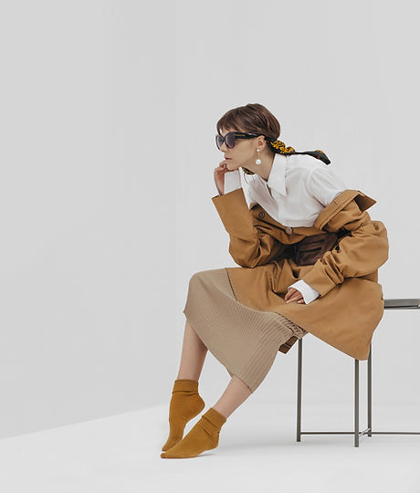 A Model in White and Brown
