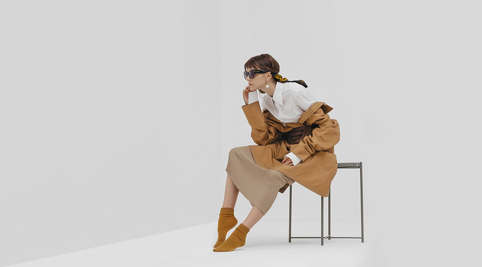 A Model in White and Brown