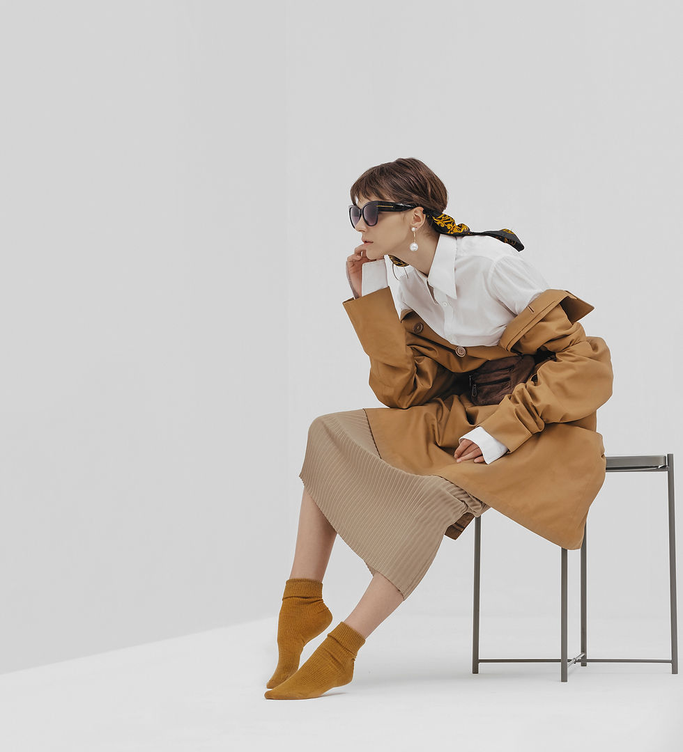 A Model in White and Brown