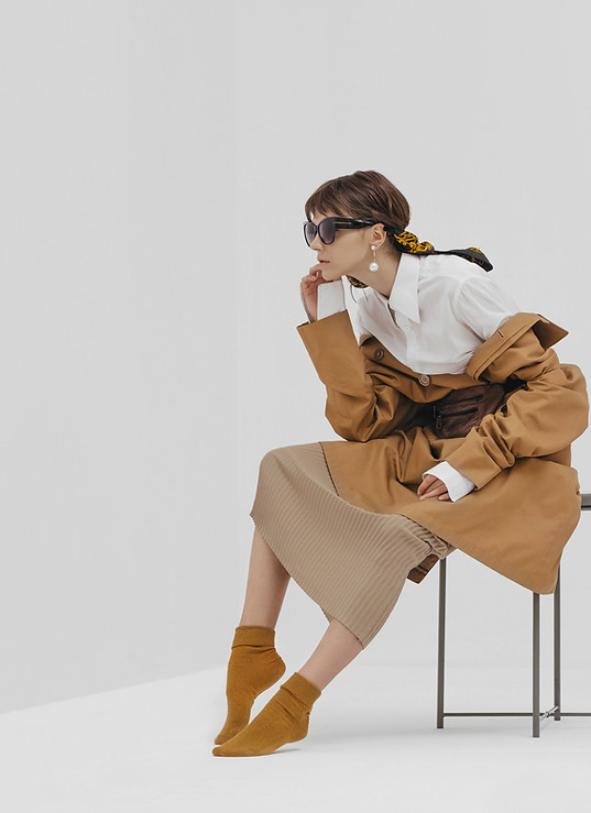 A Model in White and Brown