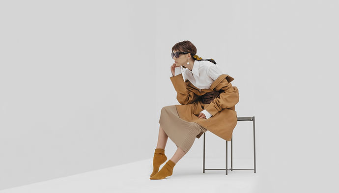 A Model in White and Brown