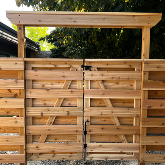 wood gate by A+ Fences in Winnipeg