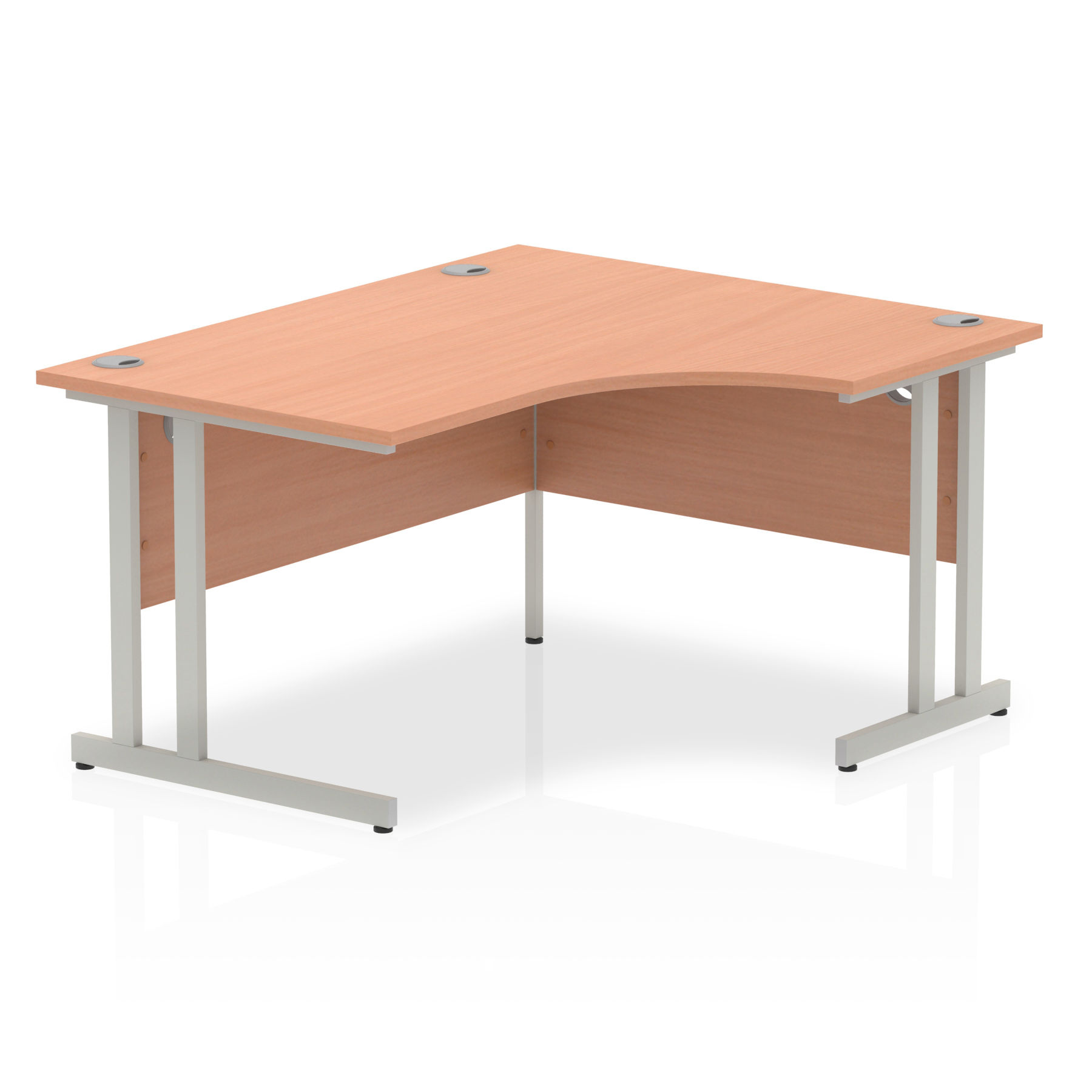 Impulse 1400 Right Hand Silver Crescent Cantilever Leg Desk Beech