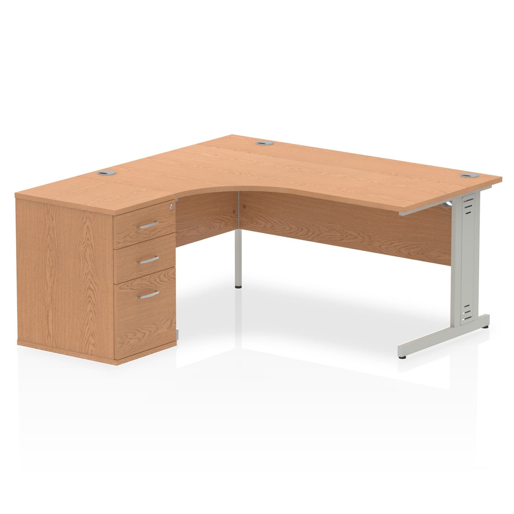 Impulse 1600mm Left Hand Crescent Desk Cable Managed Leg Package Deal