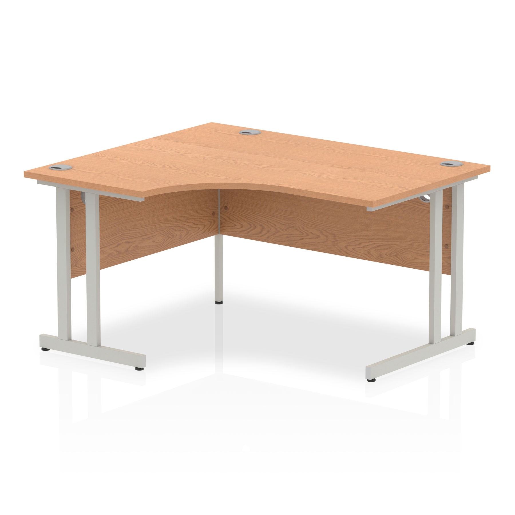 Impulse 1400 Left Hand Silver Crescent Cantilever Leg Desk Oak